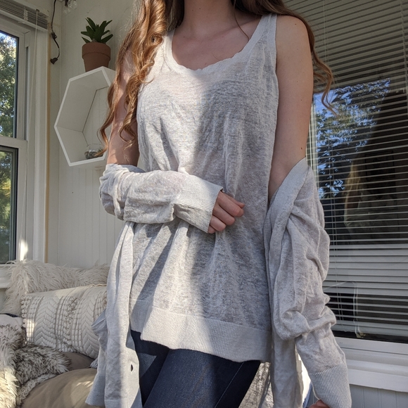 Michael Kors cardigan and tank top, Medium - Picture 3 of 13